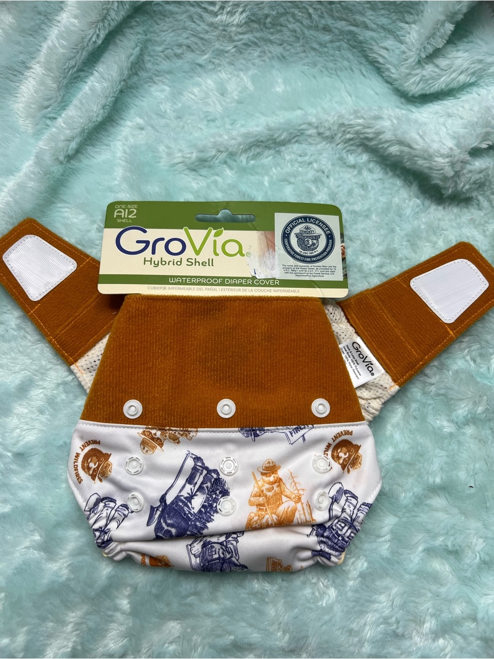 Kids Waterproof Hybrid Shell Diaper Cover in Rust & White